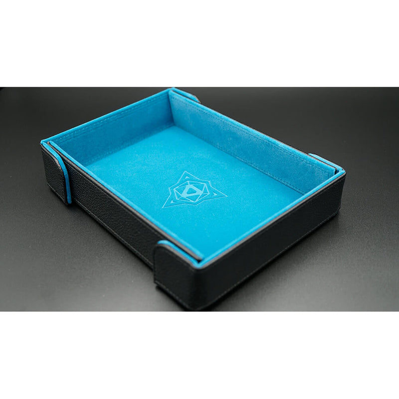 Dice Tray Magnetic (8x11in) Leatherette Black / Velvet Teal