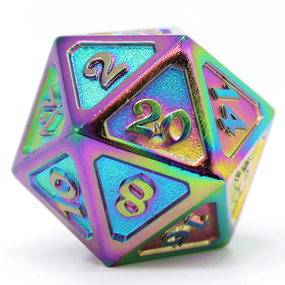 Dice Dire d20 Metal Mythica (25mm) Scorched Rainbow