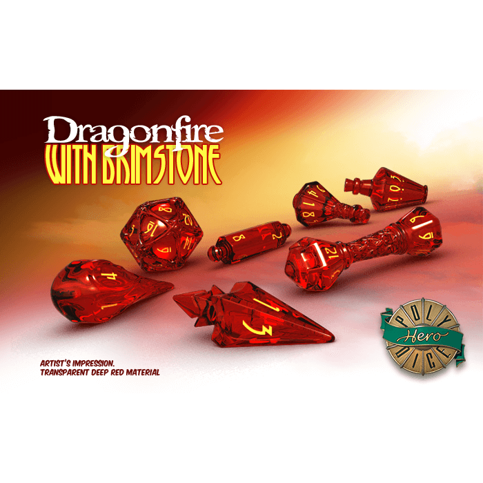 Wizard Dice 7-set Dragonfire w/ Brimstone