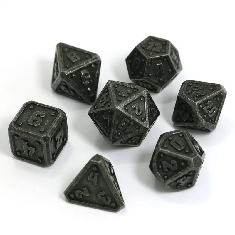 Dice 7-set Metal Dwarven Forge (16mm) Dark Iron