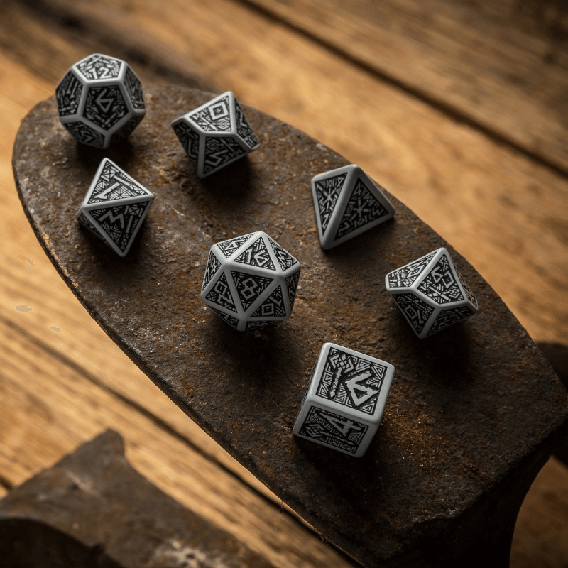 Dice 7-set Dwarven (16mm) Grey / Black