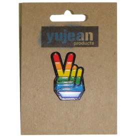 Enamel Pin : Peace Fingers (Rainbow)