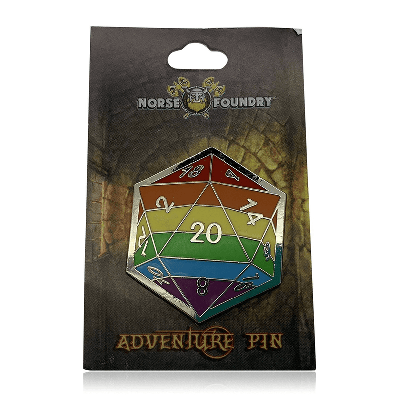 Enamel Pin : D20 (Silver)