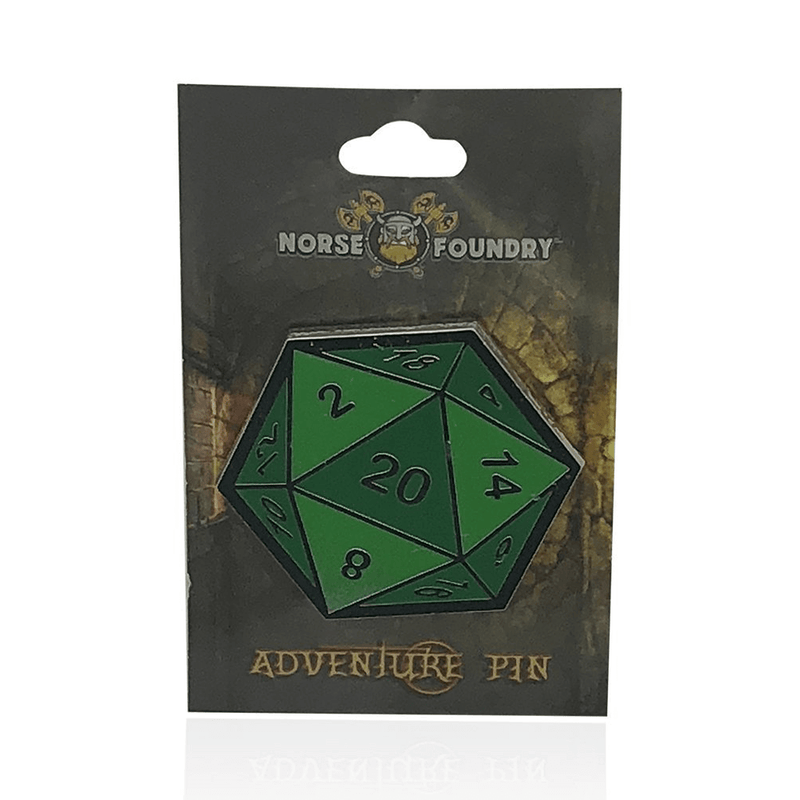 Enamel Pin : D20 (Silver)