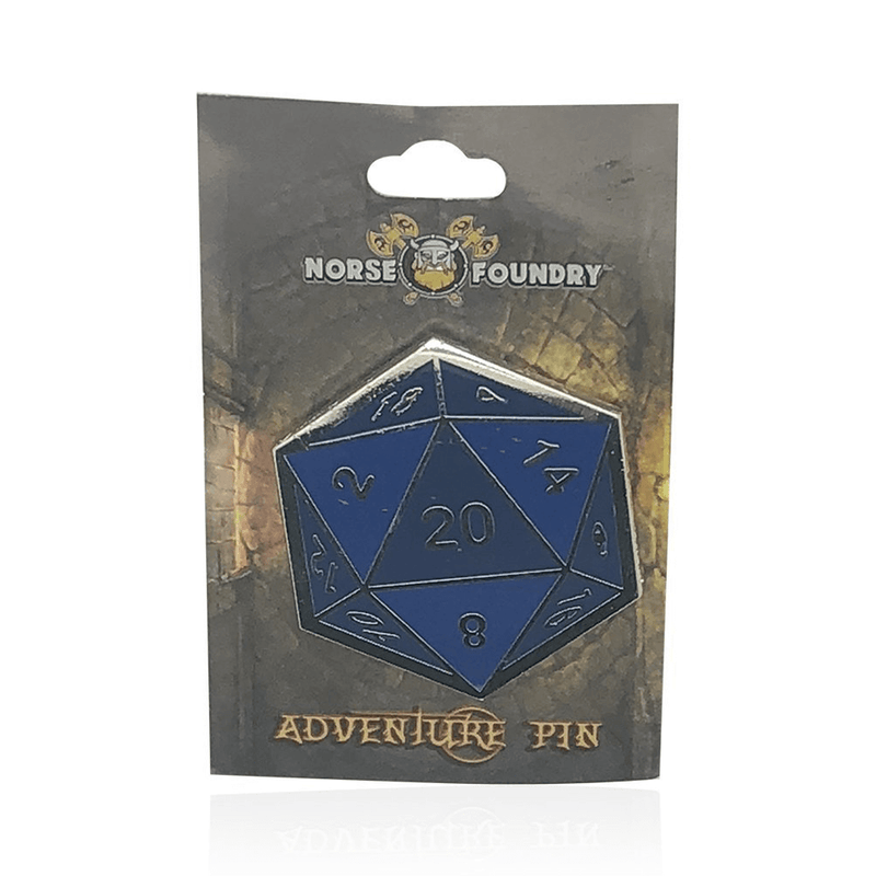 Enamel Pin : D20 (Silver)
