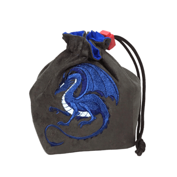 Dice Bag Fantasy (4x4x6in) Dragon : Grey / Blue