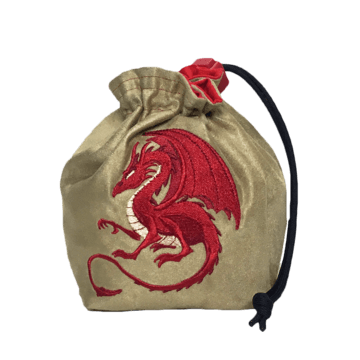 Dice Bag Fantasy (4x4x6in) Dragon : Brown / Red