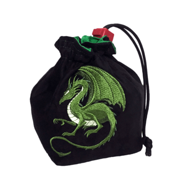 Dice Bag Fantasy(4x4x6in)  Dragon : Black / Green