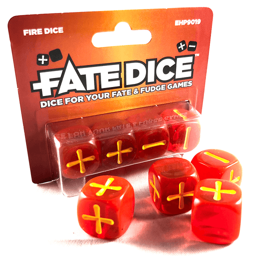 Fate Dice Set 4d6 (16mm) Fire