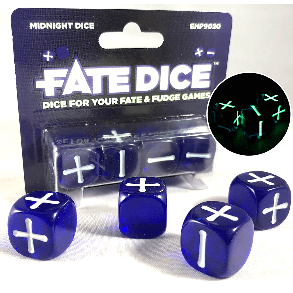 Fate Dice Set 4d6 (16mm) Midnight