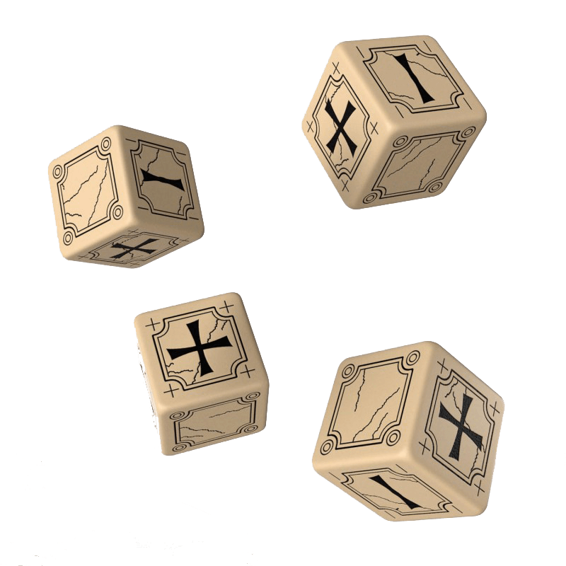 Fate Dice Set 4d6 (16mm) Ancient Beige / Black