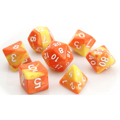 Dice 7-set Marble (16mm) Fireball