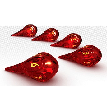 Fireball Dice Set (5d6) Dragonfire w/ Brimstone