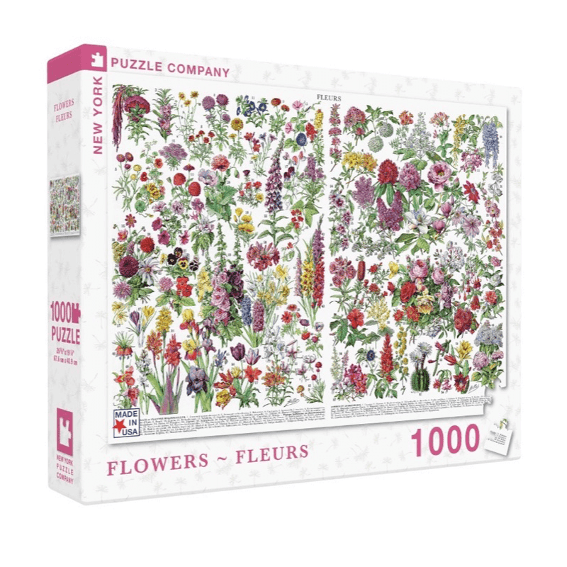 Puzzle (1000pc) Vintage : Flowers - Fleurs
