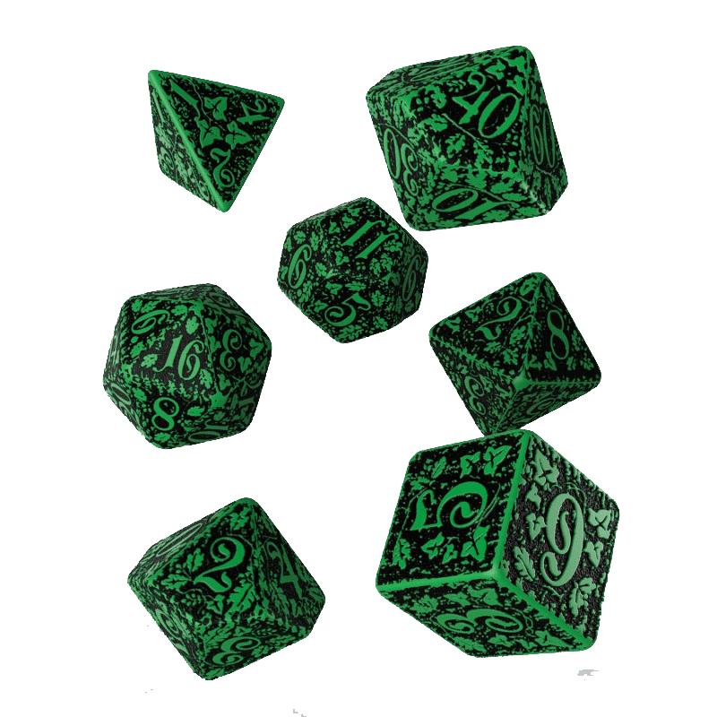 Dice 7-set Forest (16mm) Black / Green
