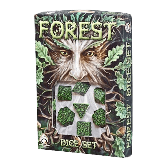 Dice 7-set Forest (16mm) Black / Green