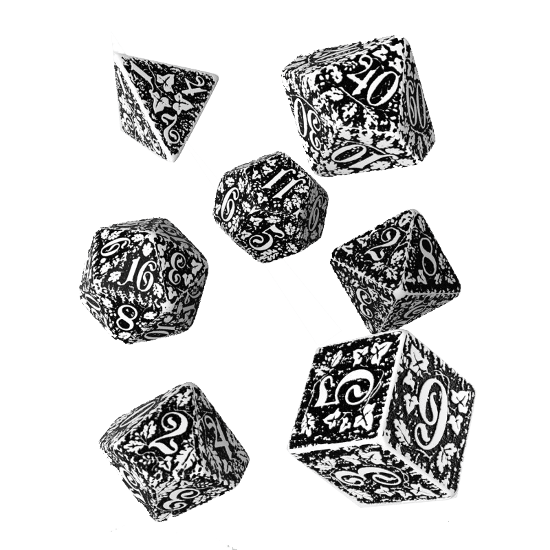 Dice 7-set Forest (16mm) Black / White