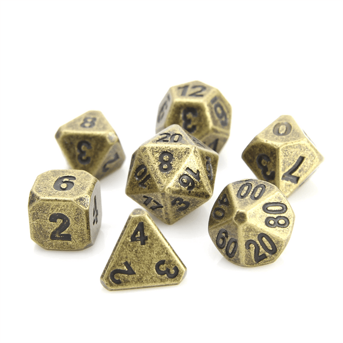 Dice 7-set Metal Forge (16mm) Ancient Gold