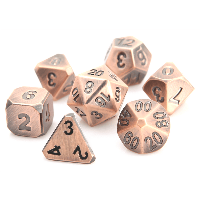 Dice 7-set Metal Forge (16mm) Battleworn Copper