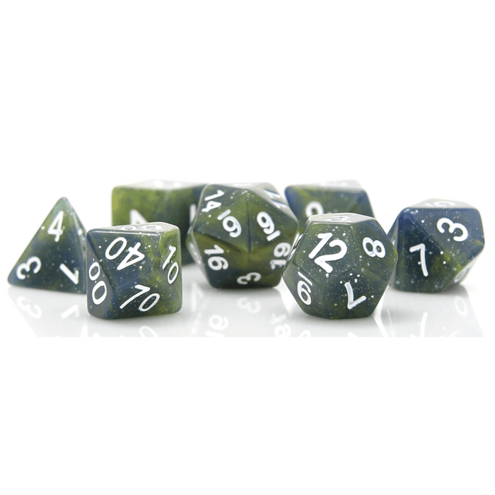 Dice 7-set Galaxy (16mm) Blue Green