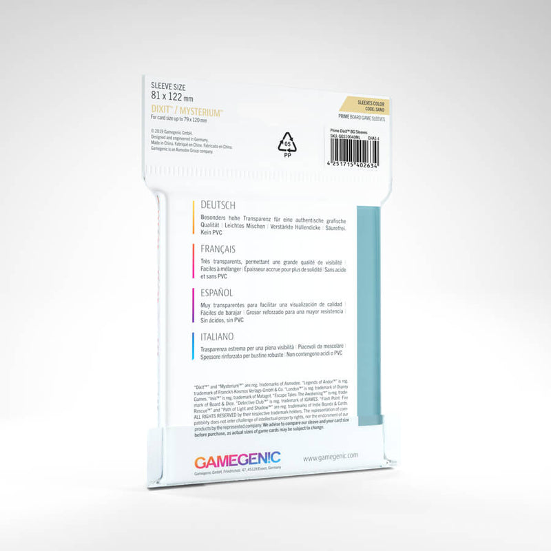 Sleeves Gamegenic Dixit (Sand 79x120mm 50ct) Clear Twenty Sided Sleeves Gamegenic Dixit (Sand 79x120mm 50ct) Clear Twenty Sided