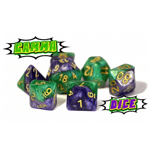 Dice 7-set Gamma Dice (16mm) Green / Purple