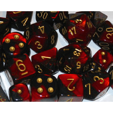 Dice Set 36d6 Gemini (12mm) 26833 Black Red / Gold