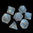 Dice 7-Set Moonstone (16mm) Glacial w/ Blue