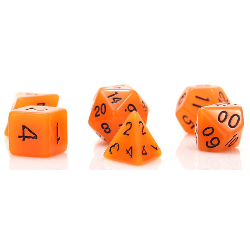 Dice 7-set Glow in the Dark (16mm) Orange