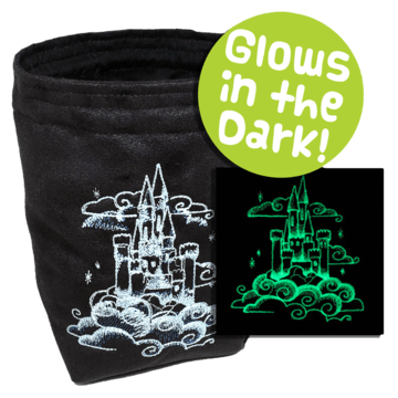 Dice Bag Glow in the Dark (4x4x6in) Sky Castle : Black