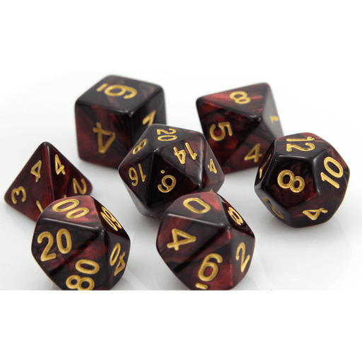 Dice 7-set Marble (16mm) Glowing Embers