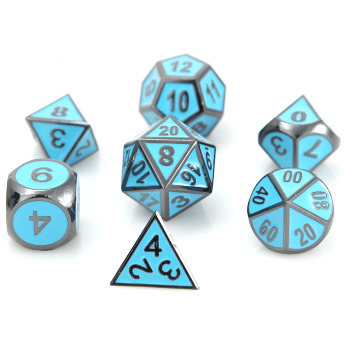 Dice 7-set Metal Gothica (16mm) Sinister Blue