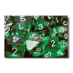 Dice Set 36d6 Translucent (12mm) 23805 Green / White