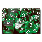 Dice Set 12d6 Translucent (16mm) 23605 Green / White