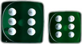 Dice Set 12d6 Translucent (16mm) 23605 Green / White