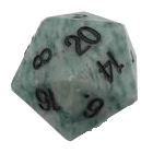 Polyhedral Dice d20 Stone (35mm) Green Jade