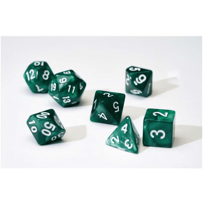 Dice 7-set Pearl (16mm) Green / White