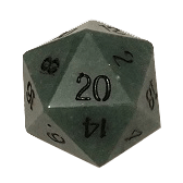 Polyhedral Dice d20 Stone (35mm) Green Quartz Aventurine
