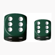 Dice Set 12d6 Opaque (16mm) 25605 Green / White