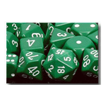 Dice Set 36d6 Opaque (12mm) 25805 Green / White