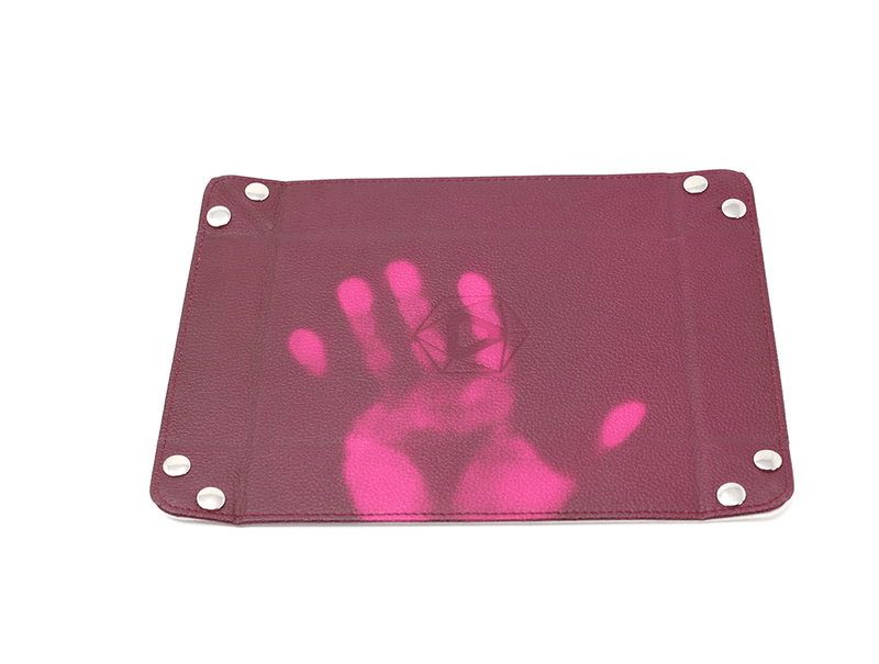 Dice Tray (8x11in) Heat Change Leather Pink / Velvet Cream