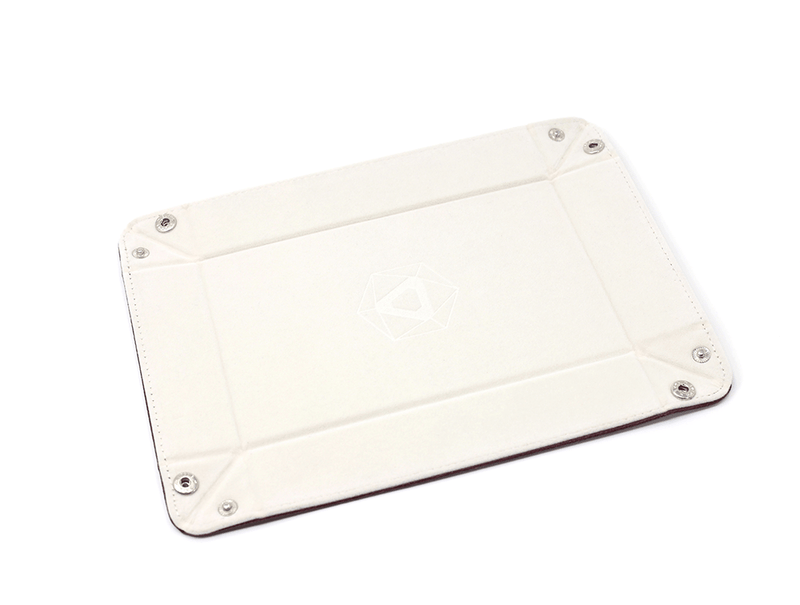 Dice Tray (8x11in) Heat Change Leather Pink / Velvet Cream