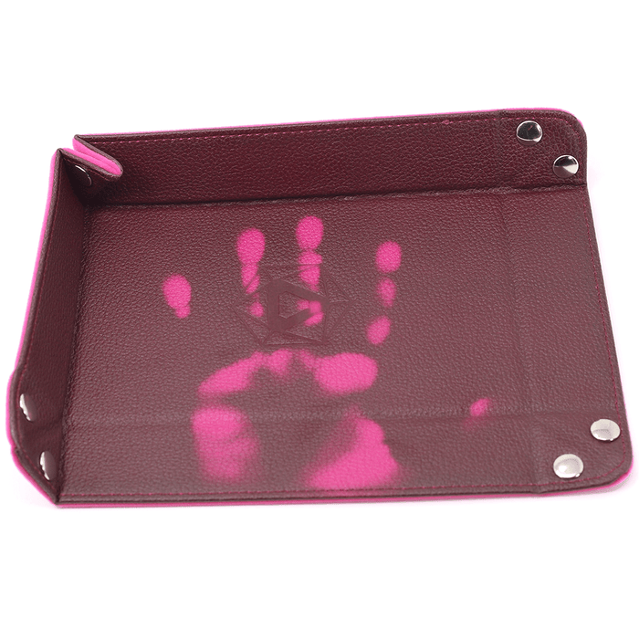 Dice Tray (8x11in) Heat Change Leather Pink / Velvet Pink