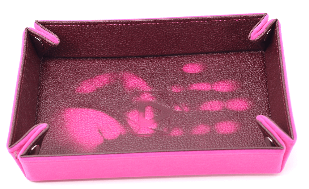 Dice Tray (8x11in) Heat Change Leather Pink / Velvet Pink