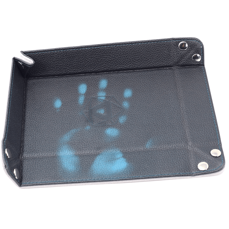 Dice Tray (8x11in) Heat Change Leather Teal / Velvet Gray