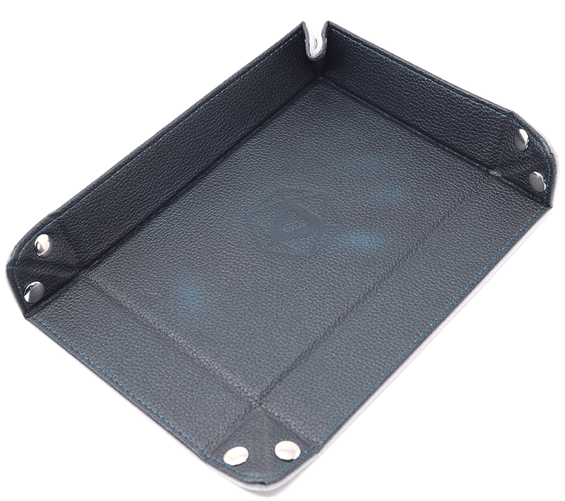 Dice Tray (8x11in) Heat Change Leather Teal / Velvet Gray