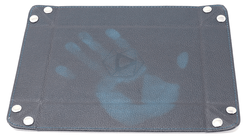 Dice Tray (8x11in) Heat Change Leather Teal / Velvet Gray