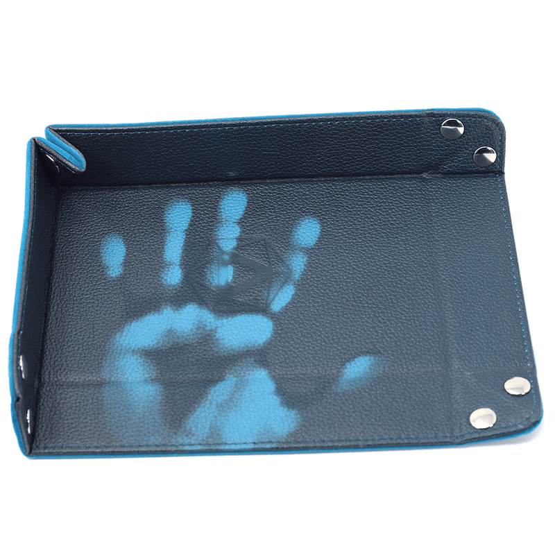 Dice Tray (8x11in) Heat Change Leather Teal / Velvet Teal