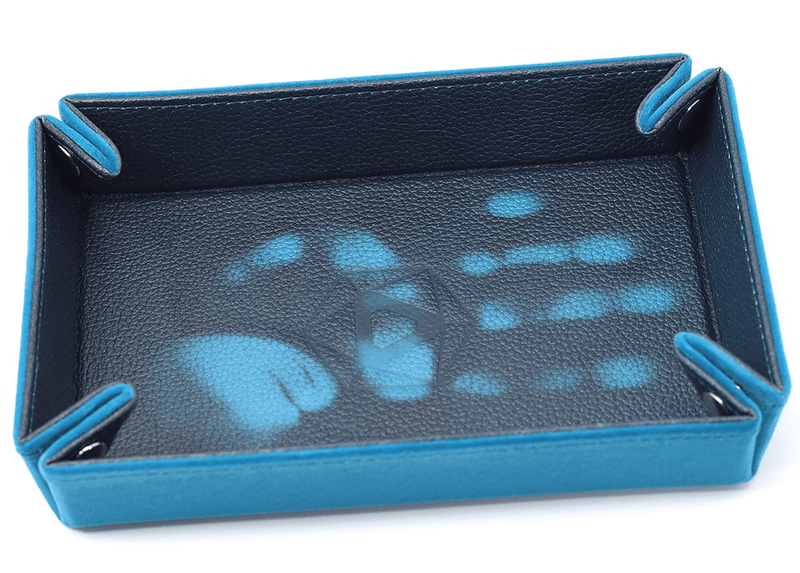 Dice Tray (8x11in) Heat Change Leather Teal / Velvet Teal