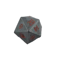 Polyhedral Dice d20 Stone (35mm) Hematite